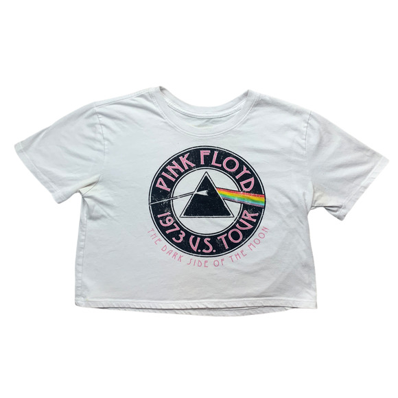 Pink Floyd Crop Top Graphic T-shirt Womens Teens S - Picture 1 of 3